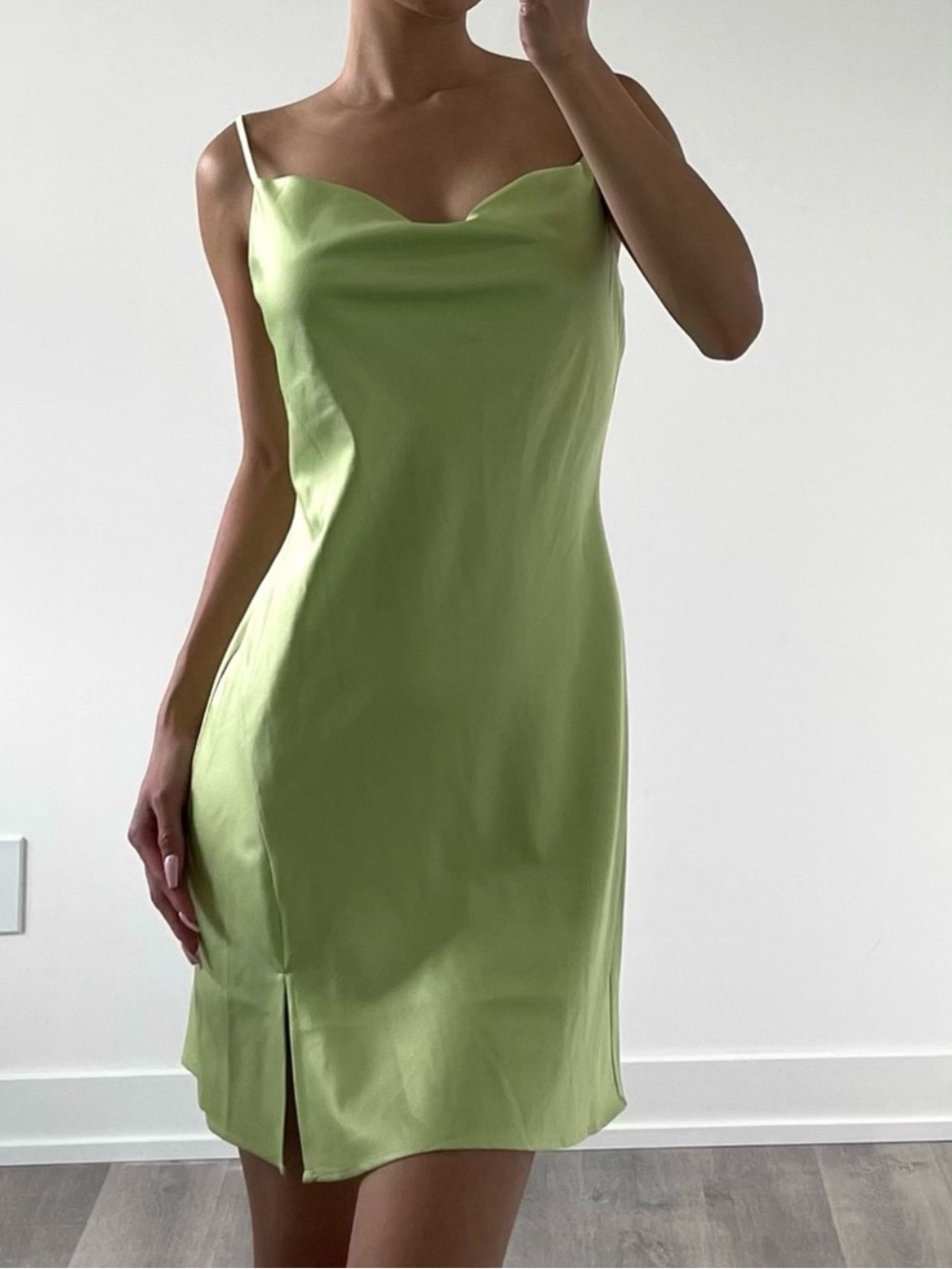 Dani Cowl Neck Satin Dress
